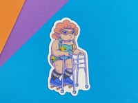 Image 9 of Retro Granny Roller Skater Sticker - 10 color options!