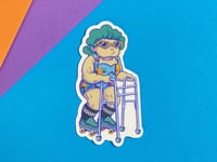 Image 6 of Retro Granny Roller Skater Sticker - 10 color options!