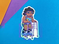 Image 3 of Retro Granny Roller Skater Sticker - 10 color options!