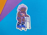 Image 8 of Retro Granny Roller Skater Sticker - 10 color options!