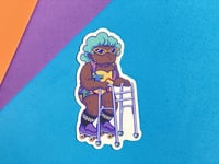 Image 2 of Retro Granny Roller Skater Sticker - 10 color options!