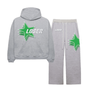 STARS SWEATSUIT [HEAVYWEIGHT]  [GREEN ON GREY]