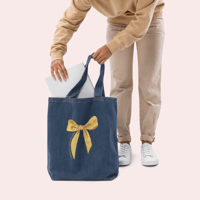 Image 3 of Yellow Ribbon Denim denim tote bag