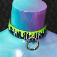 Image 1 of  Neon Green Slime Leather Collar