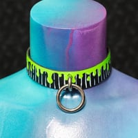 Image 2 of  Neon Green Slime Leather Collar