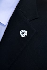 Image 2 of " DICE LAPEL PIN " - WHITE/BLACK (2PK)