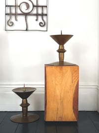 Image 1 of Pair of Large Art Deco Brass Candleholders