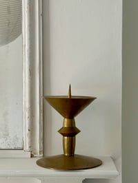 Image 2 of Pair of Large Art Deco Brass Candleholders