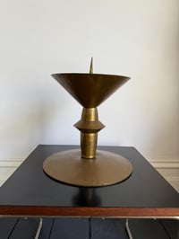 Image 11 of Pair of Large Art Deco Brass Candleholders