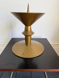 Image 6 of Pair of Large Art Deco Brass Candleholders