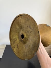 Image 14 of Pair of Large Art Deco Brass Candleholders