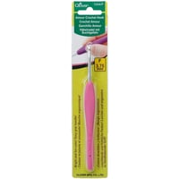 Clover Amour Crochet Hook with Rubber Easy Comfort Handle Size F Hook 3.75mm