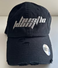 Hustle Team Black Dad Hat with Grey Logo