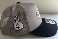 Image 2 of Hustle Team Trucker Snap Hat (Grey with Black)