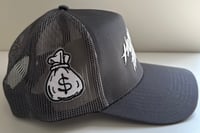 Image 2 of Hustle Team Trucker Snap Hat (Dark Grey with White)