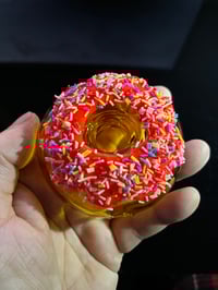 Image 1 of Strawberry Glazed  Glass  Donut Pipe