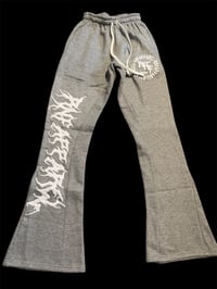 Grey rnf puff print flared sweatpants 