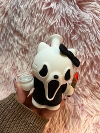 Image 7 of Scream Hello Kitty Silicone Bong Halloween Tobacco Pipe Girly Hand Pipe