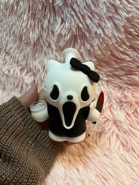 Image 1 of Scream Hello Kitty Silicone Bong Halloween Tobacco Pipe Girly Hand Pipe