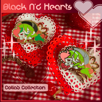 Image 1 of Black N'd Hearts : N Lovemail Pin 