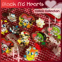 Image 2 of Black N'd Hearts ; Victini Enamel Pin