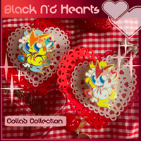 Image 1 of Black N'd Hearts ; Victini Enamel Pin