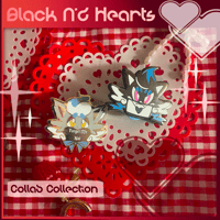 Image 2 of Black N'd Hearts ; Zorua Valentine Enamel Pin