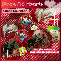 Image 4 of Black N'd Hearts ; Zorua Valentine Enamel Pin