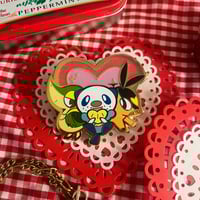 Image 2 of Black N'd Hearts ; Unova Starters Enamel Pin 