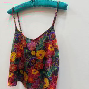 Image of Vintage Floral Satin Camisole - Size L