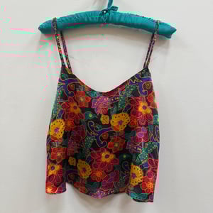 Image of Vintage Floral Satin Camisole - Size L