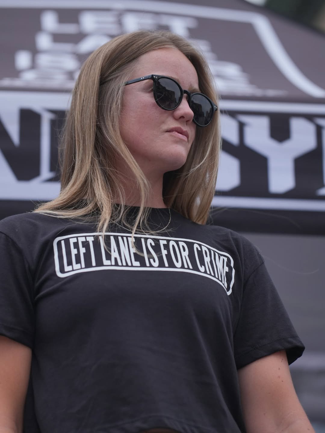 Image of Left Lane Is For Crime Womens Crop Top Shirts