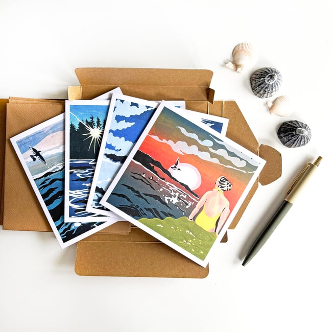 Toes in the Water Greetings Cards