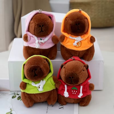 Image of Capybara Plush Keyring🍑🍊🥑🍓