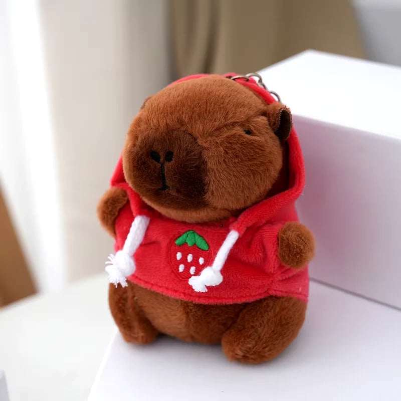 Image of Capybara Plush Keyring🍑🍊🥑🍓