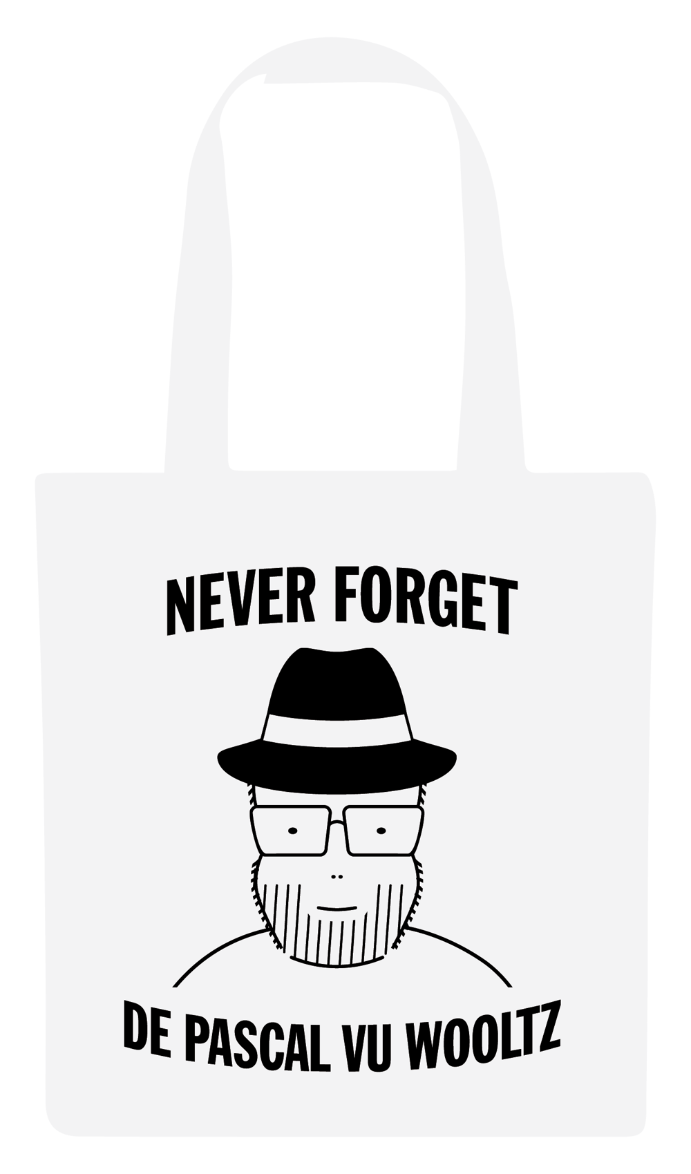 White Totebag "Never Forget De Pascal Vu Wooltz"