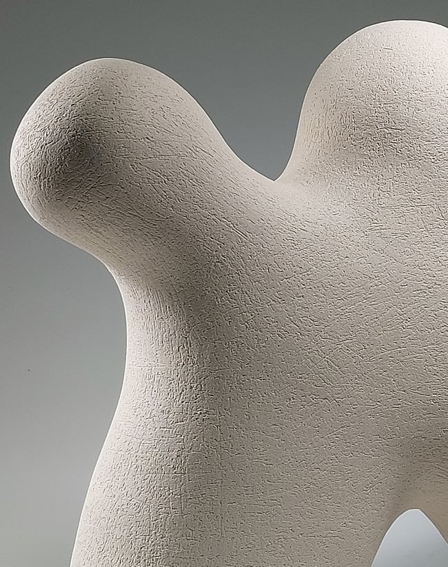 Star Man - Hand-Built White Ceramic Sculpture