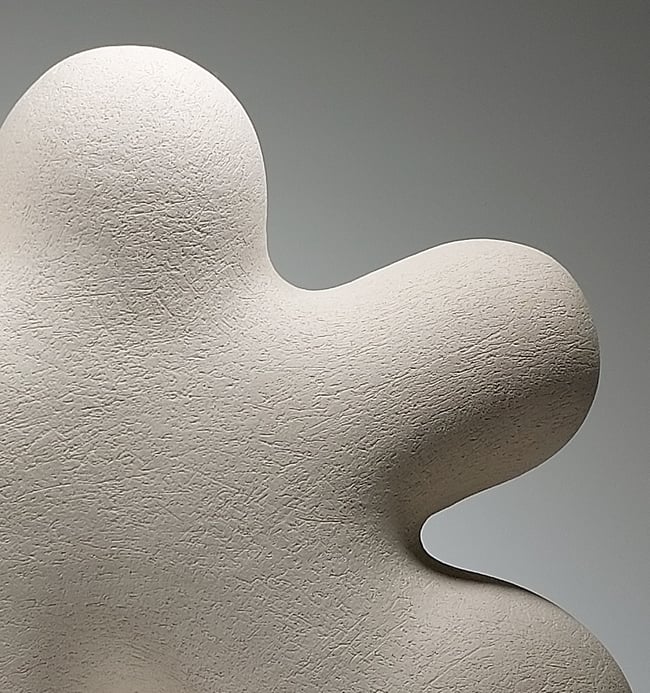 Star Man - Hand-Built White Ceramic Sculpture