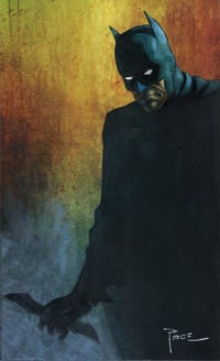 Image 2 of Batman with red gold and blue background