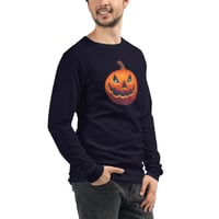 Image 5 of Long Sleeve Tee (Adult M/F) - Classic Jack O Lantern