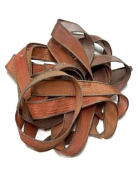 Image 5 of  1PC. BURNT EMBERS 42" Hand Dyed Finished Edge Silk Wrist Wrap Bracelet/Jewelry/Craft Ribbons
