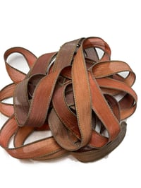Image 2 of  1PC. BURNT EMBERS 42" Hand Dyed Finished Edge Silk Wrist Wrap Bracelet/Jewelry/Craft Ribbons