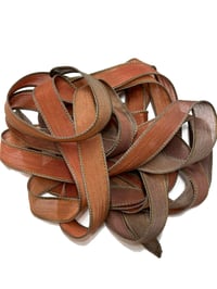 Image 1 of  1PC. BURNT EMBERS 42" Hand Dyed Finished Edge Silk Wrist Wrap Bracelet/Jewelry/Craft Ribbons
