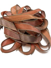 Image 6 of  1PC. BURNT EMBERS 42" Hand Dyed Finished Edge Silk Wrist Wrap Bracelet/Jewelry/Craft Ribbons