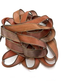 Image 4 of  1PC. BURNT EMBERS 42" Hand Dyed Finished Edge Silk Wrist Wrap Bracelet/Jewelry/Craft Ribbons