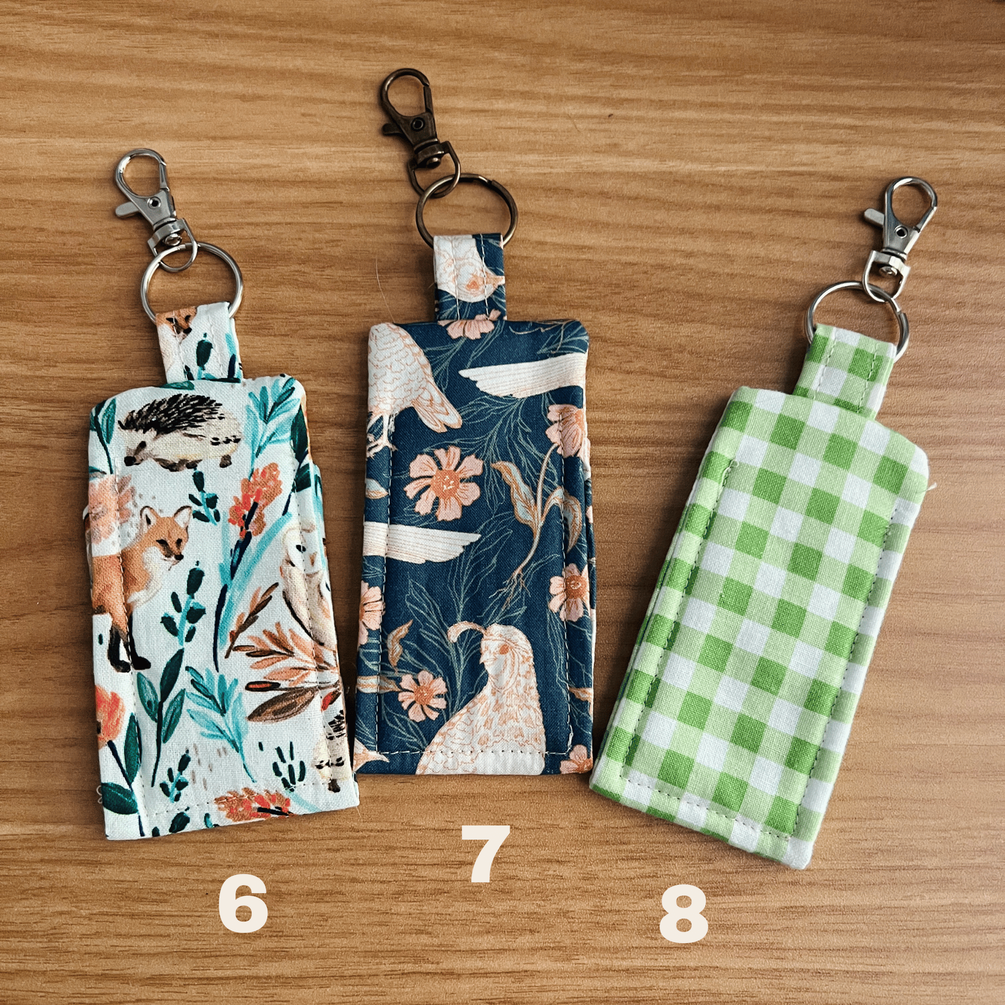 Key Chain Fabric Chapstick Holder Chapstick Holder Keychain, Lip