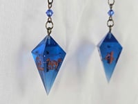 Image 1 of Blue Bronze - D4 Dice Earrings