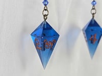 Image 3 of Blue Bronze - D4 Dice Earrings