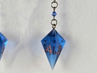 Image 2 of Blue Bronze - D4 Dice Earrings