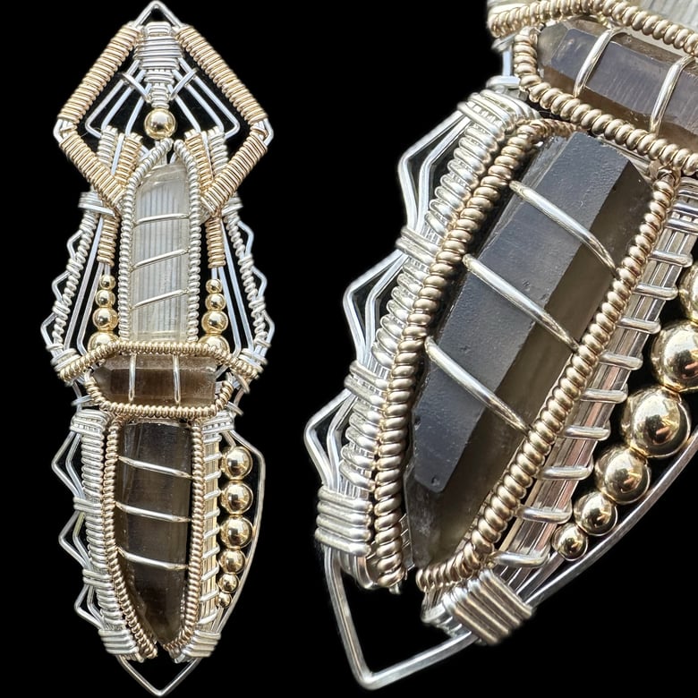Image of Smokey Quartz Crystal Dagger Pendant